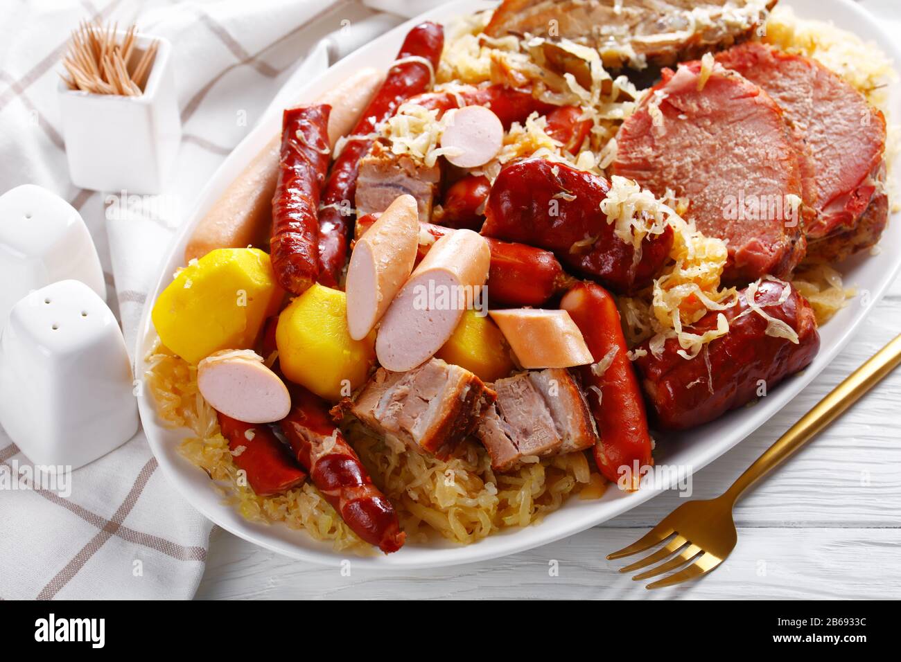 Choucroute garnie one pot french meal sour cabbage stew with four