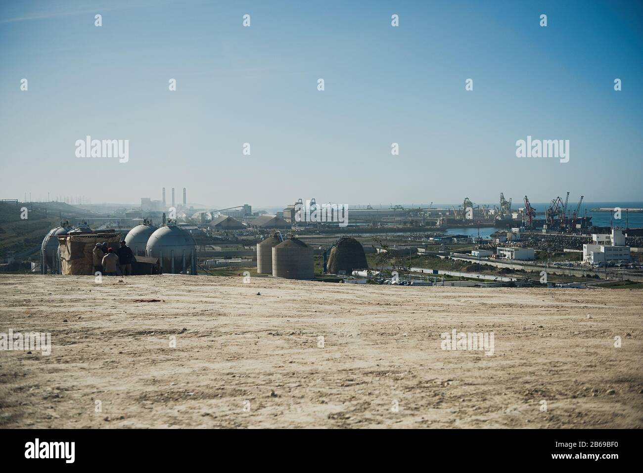 ESSAOUIRA, MOROCCO - JANUARY 17, 2020: The view on the center of industrial district, Africa Stock Photo
