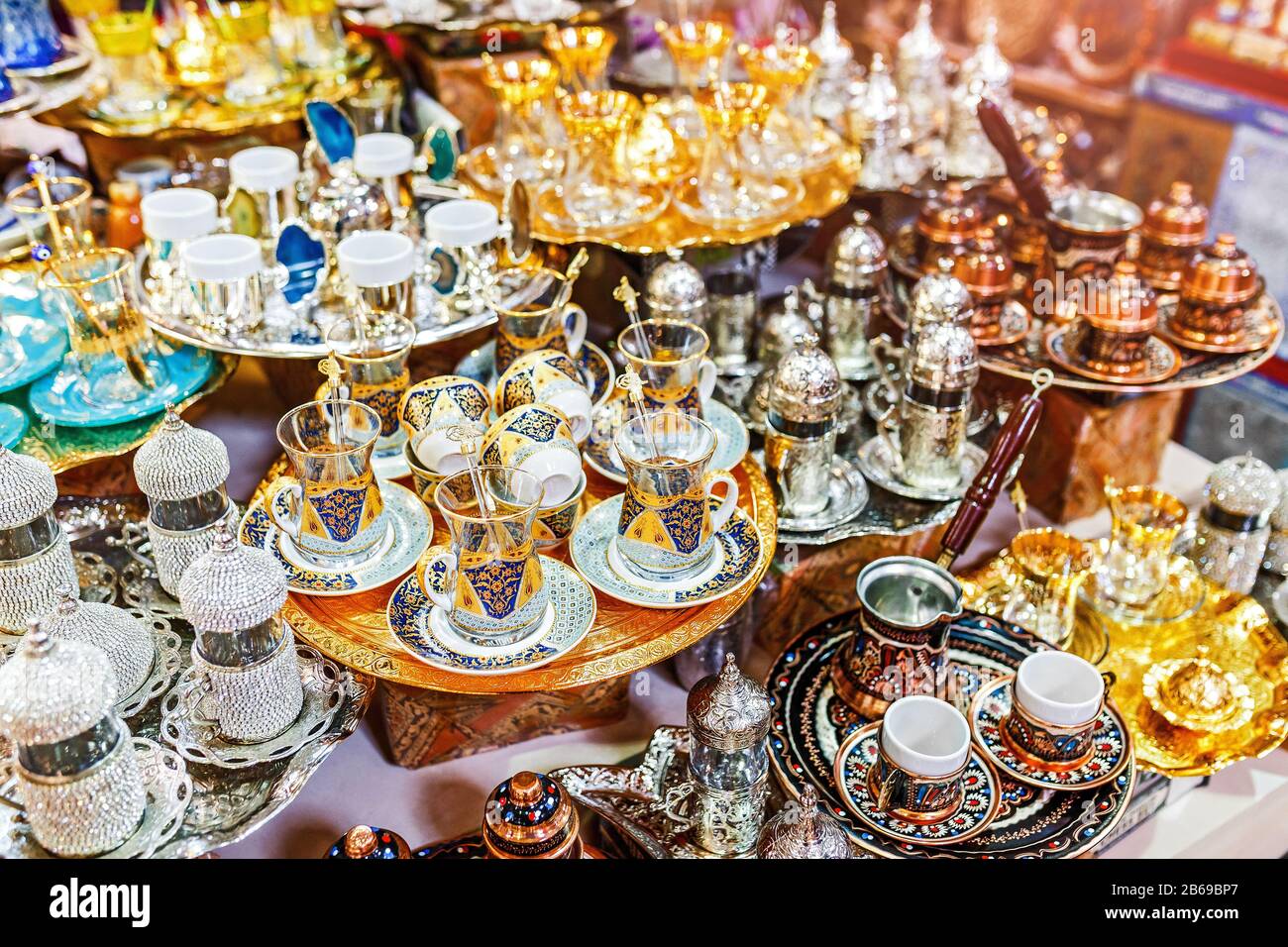 Traditional handmade tea and coffee sets or teapots for sale at the