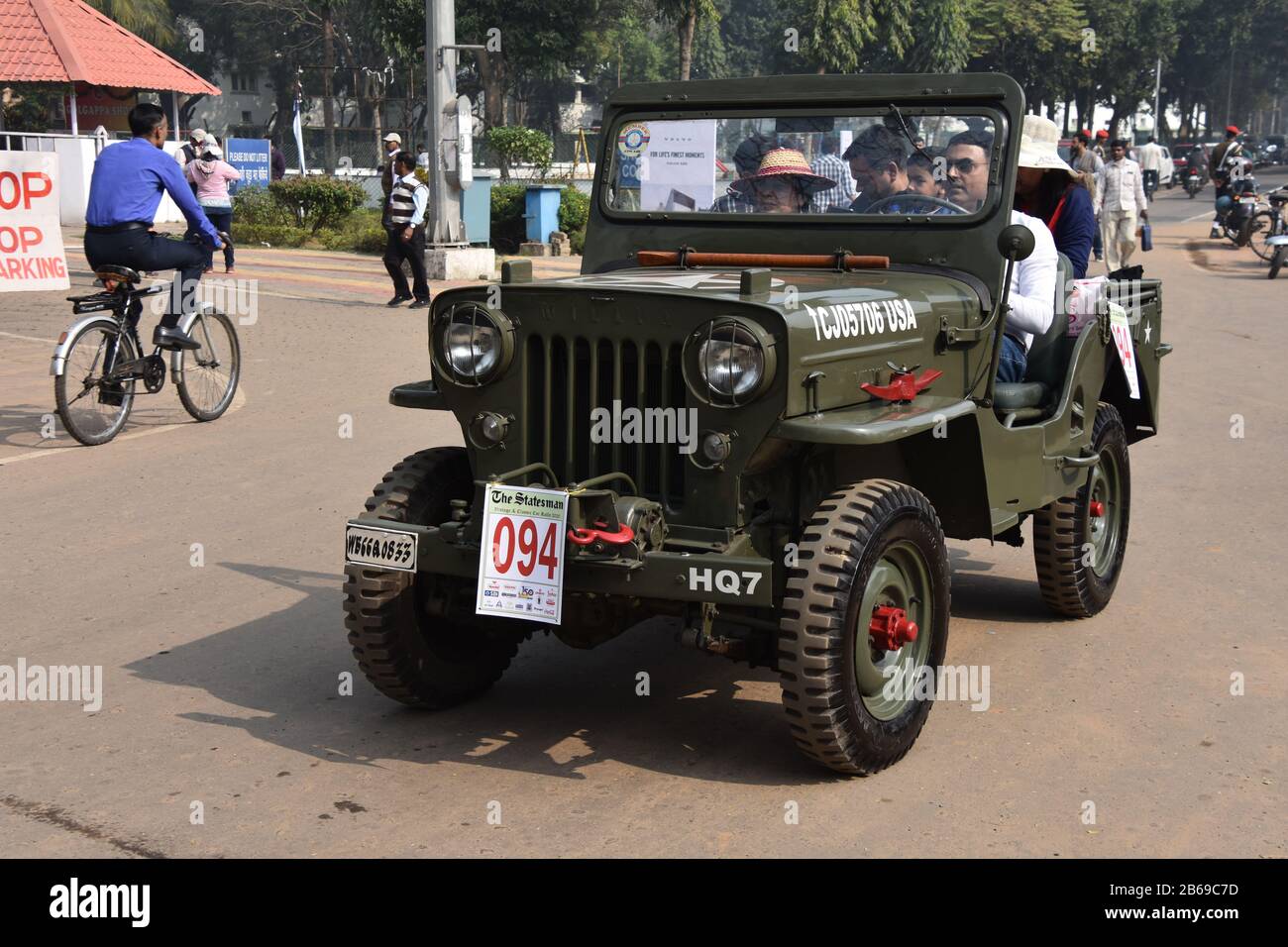 1952 Willys automobile with 15.63 hp and 4 cylinder engine. India WB 66 Q 0833. Stock Photo