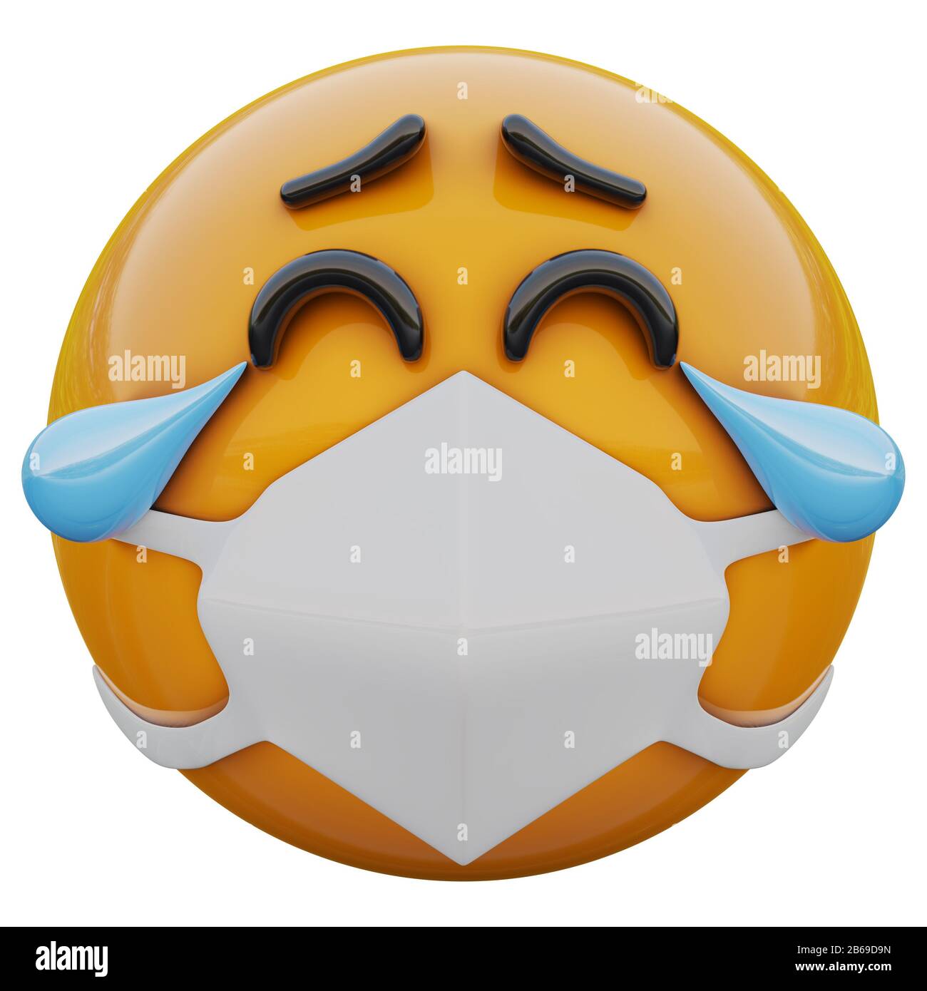 Download 3d Render Of Tears Of Joy Yellow Emoji Face In Medical Mask Protecting From Coronavirus 2019 Ncov Mers Ncov Sars Bird Flu And Other Viruses Germs Stock Photo Alamy PSD Mockup Templates