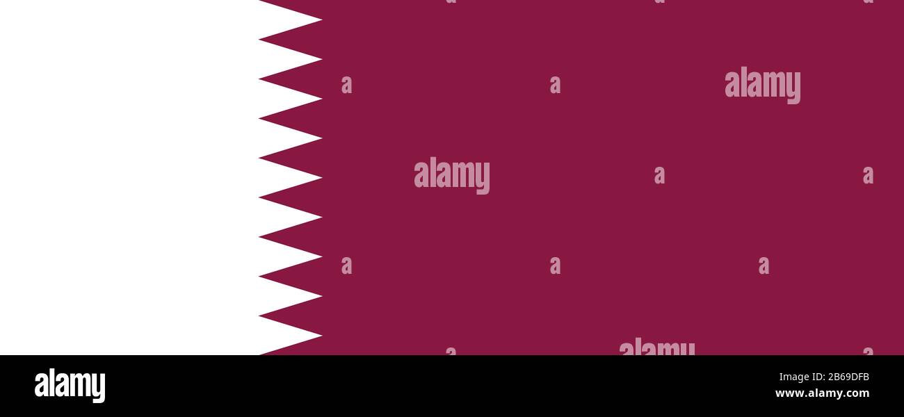 Flag of Qatar - Qatari flag standard ratio - true RGB color mode Stock Photo