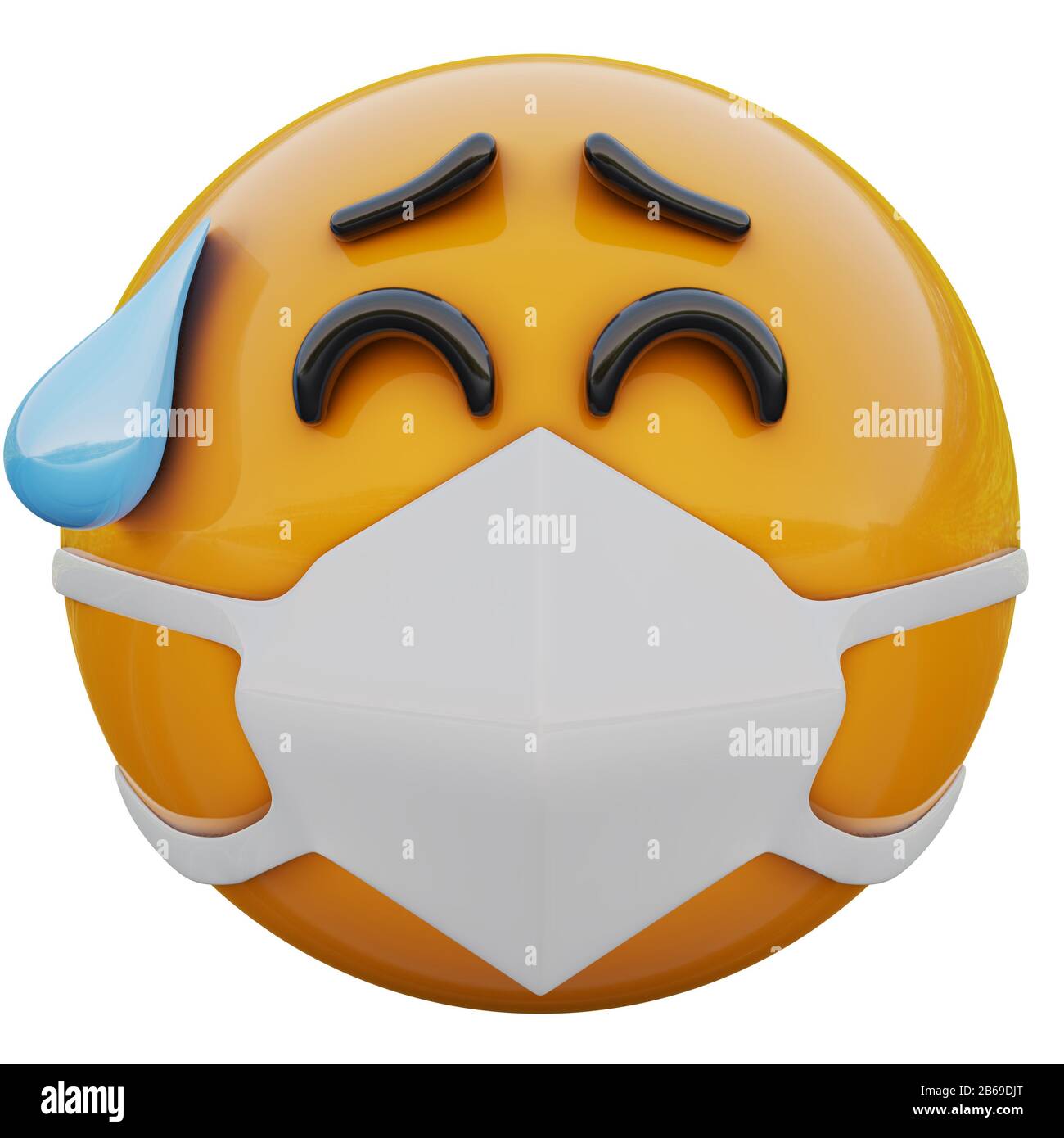 3d Render Of Relief Yellow Emoji Face In Medical Mask Protecting From Coronavirus 2019 Ncov Mers Ncov Sars Bird Flu And Other Viruses Germs And Ba Stock Photo Alamy