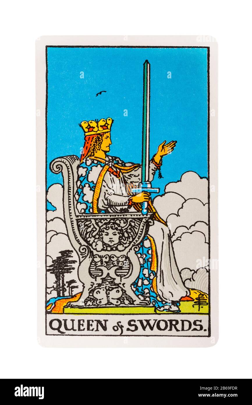 Tarot queen of swords tarot card queen of swords Cut Out Stock Images