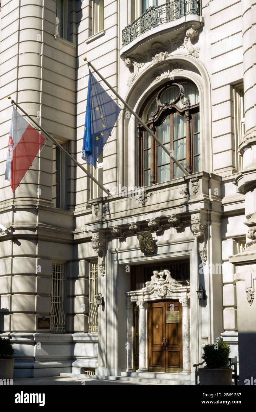 The Consulate General of the Republic of Poland in New York City is a consular mission of the Republic of Poland in the United States. Stock Photo