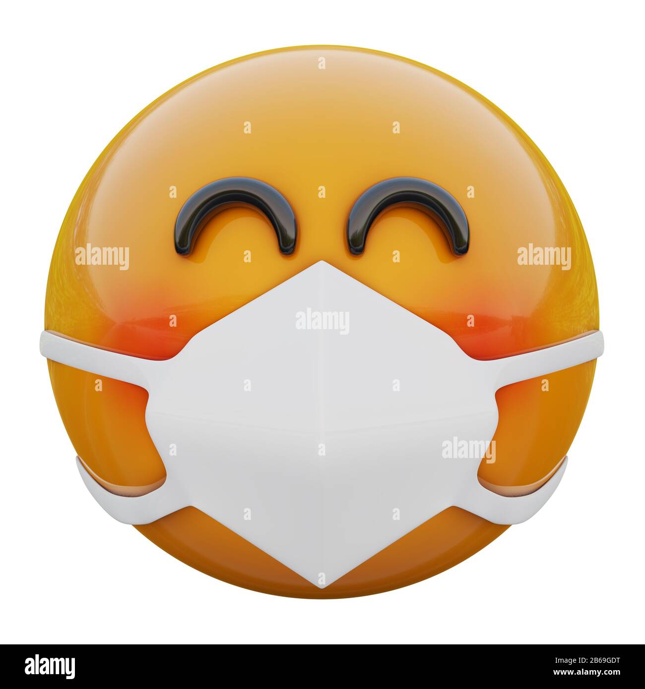 Download 3d Render Of Happy And Blushing Yellow Emoji Face In Medical Mask Protecting From Coronavirus 2019 Ncov Mers Ncov Sars Bird Flu And Other Viruses Stock Photo Alamy PSD Mockup Templates