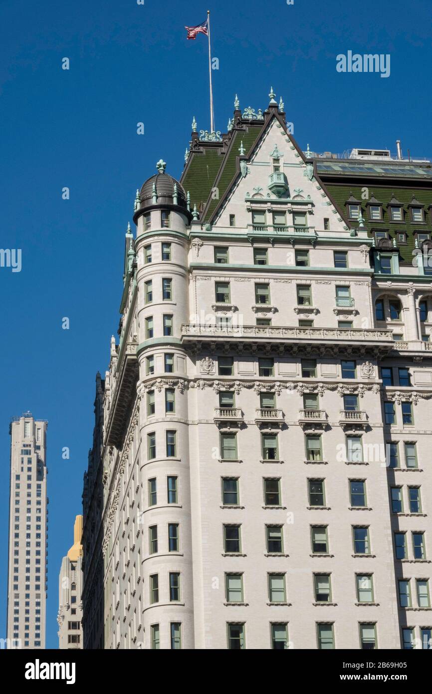 The Plaza Hotel and 220 Central Park South in the background, NYC, USA Stock Photo