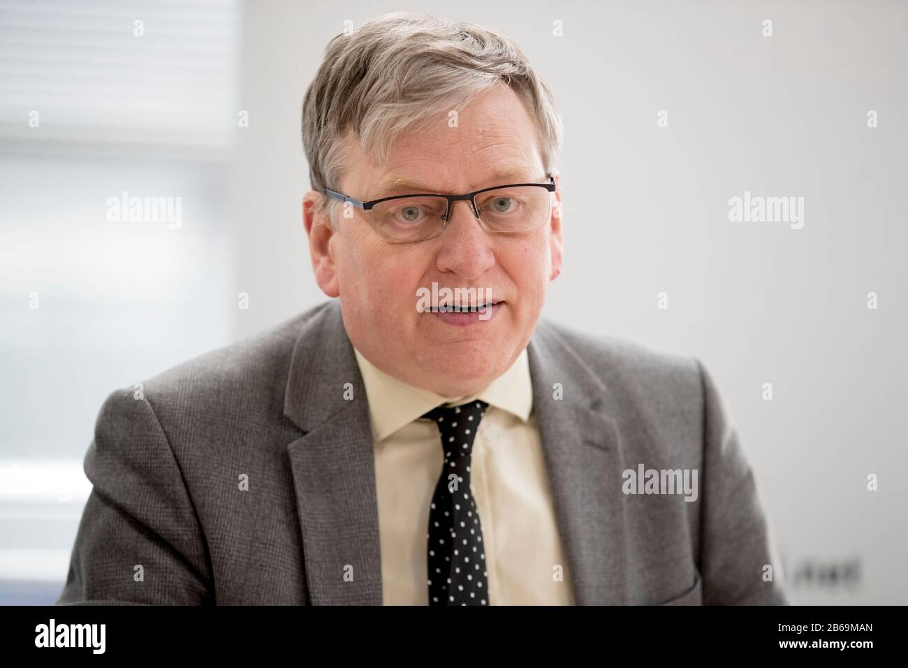 Dr Gerry Waldron, Assistant Director of Public Health (Health Protection) at the PHA, during a a Covid-19 briefing in Belfast. Stock Photo