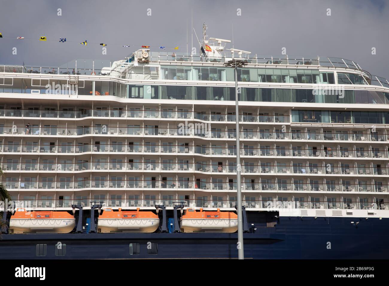 Mein Schiff 3 moored in Las Palmas, Gran Canaria, one of Spains Canary Islands off Northwestern Africa Stock Photo