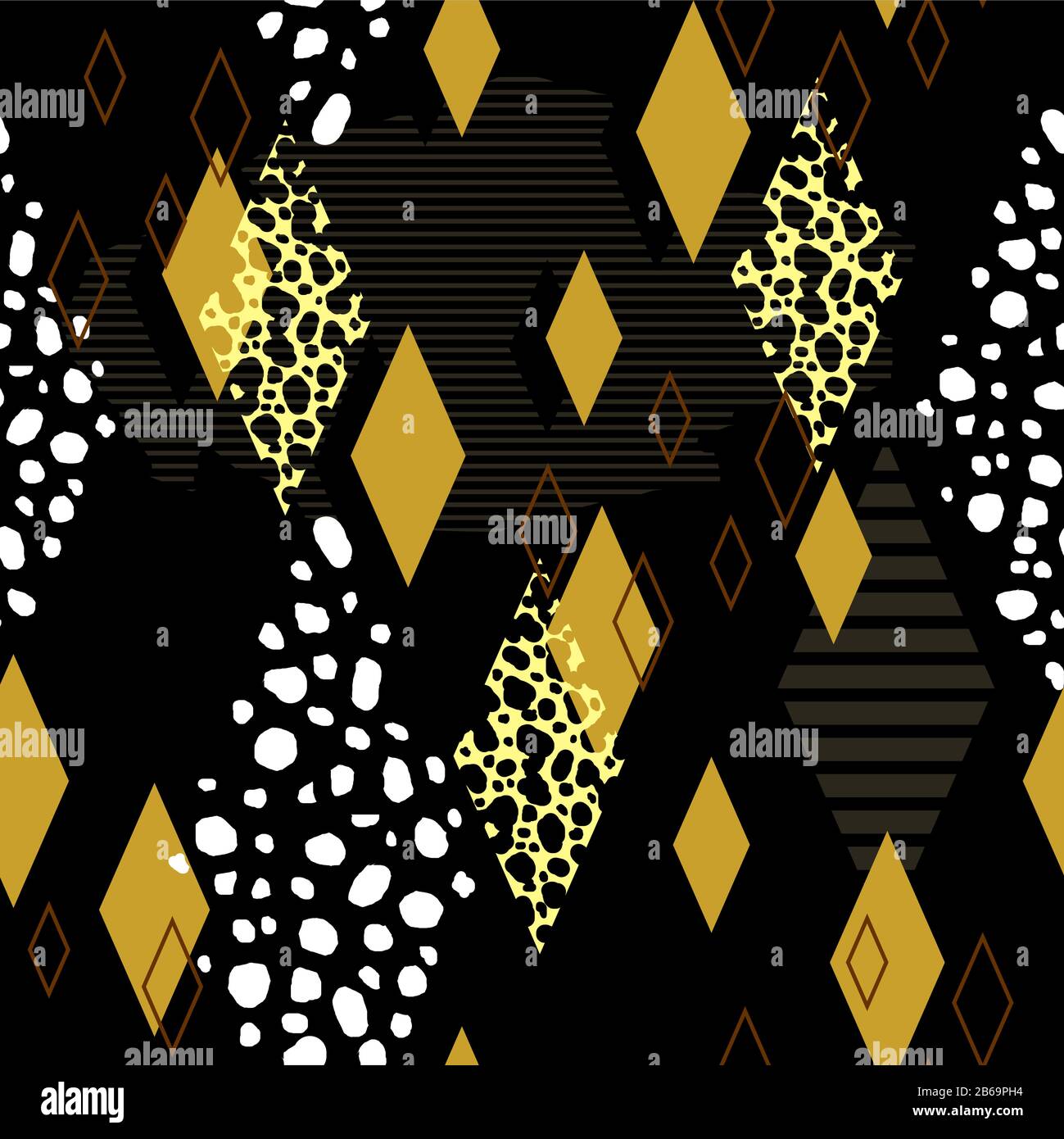 vector seamless geometric pattern of rhombuses of different textures ...
