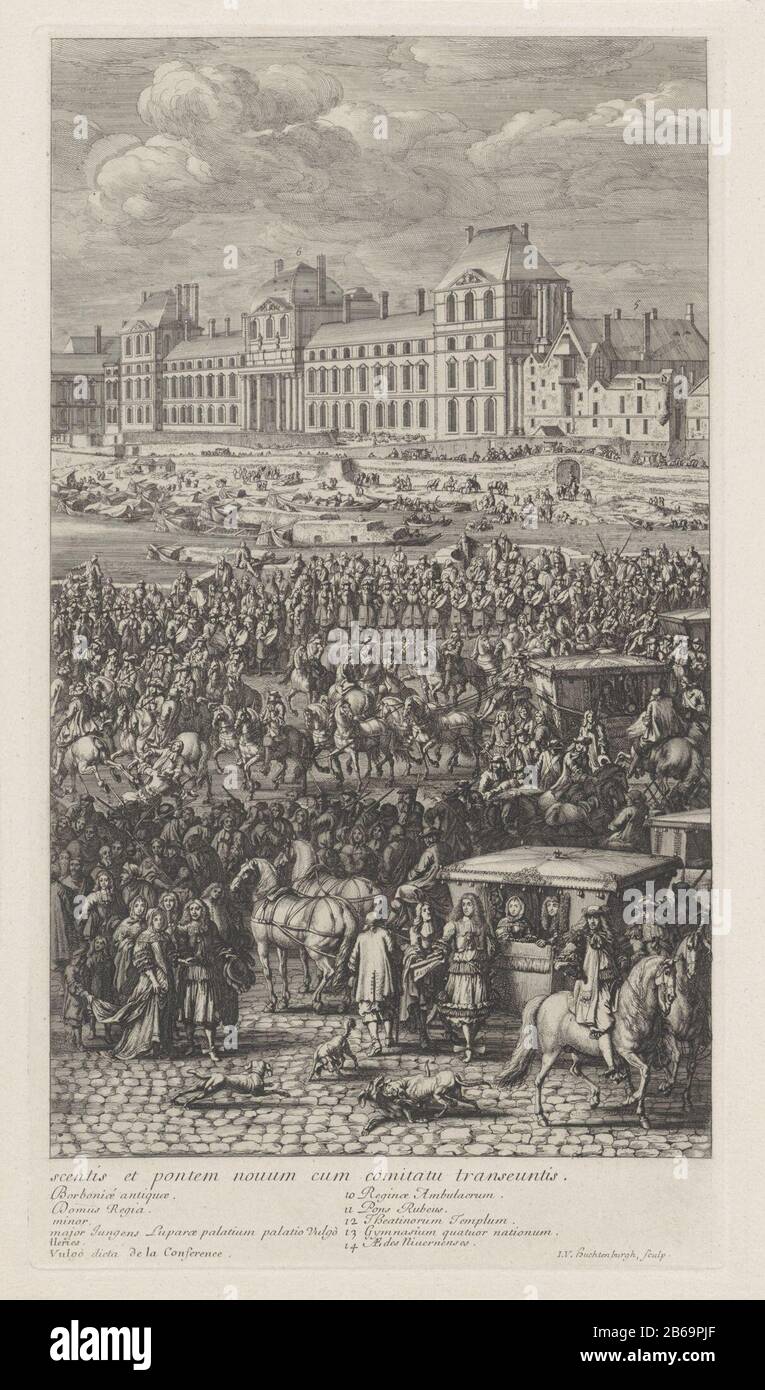 the rear of the royal procession of Louis XIV, king of France on the