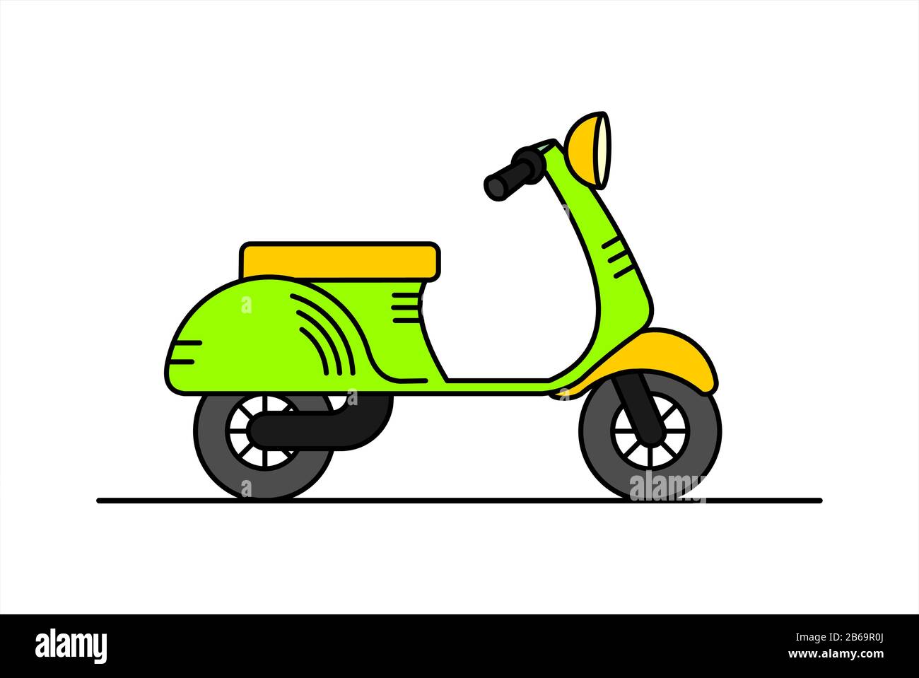 vector retro scooter; vintage stylish moped; scooter for delivery; isolated on a white background Stock Vector