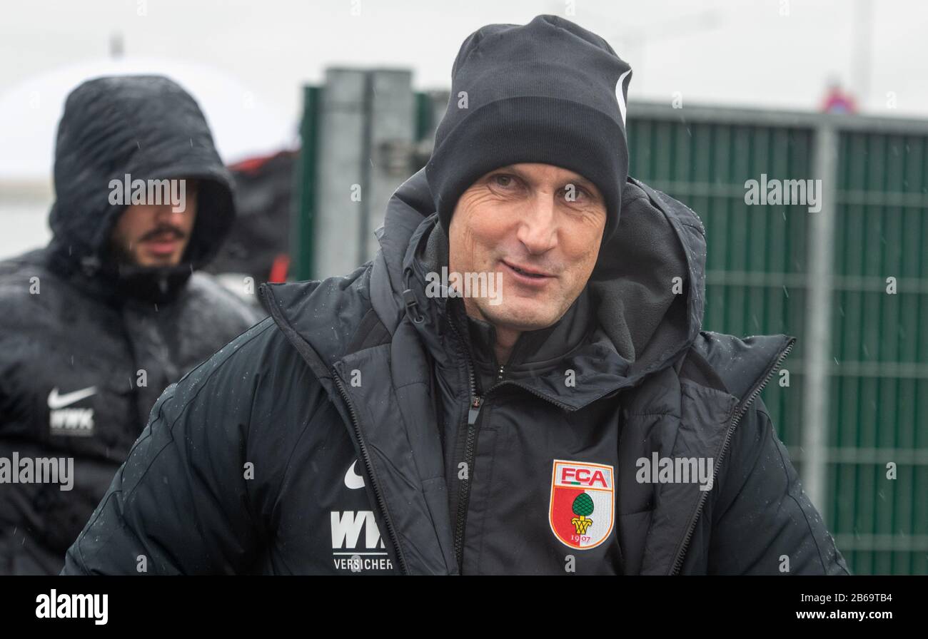 10 March 2020, Bavaria, Augsburg: Heiko Herrlich enters the training ground of FC Augsburg. Herrlich was in charge of his first training session at the Bundesliga club FC Augsburg as the new head coach. Photo: Stefan Puchner/dpa Stock Photo
