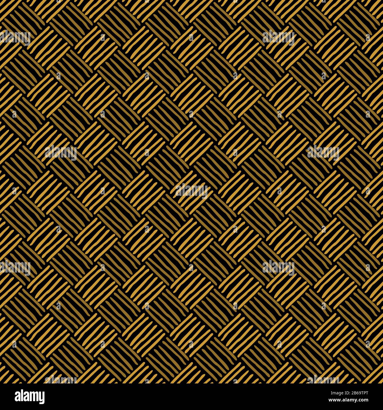 Vector seamless geometric pattern of hand-drawn diagonal gold stripes ...