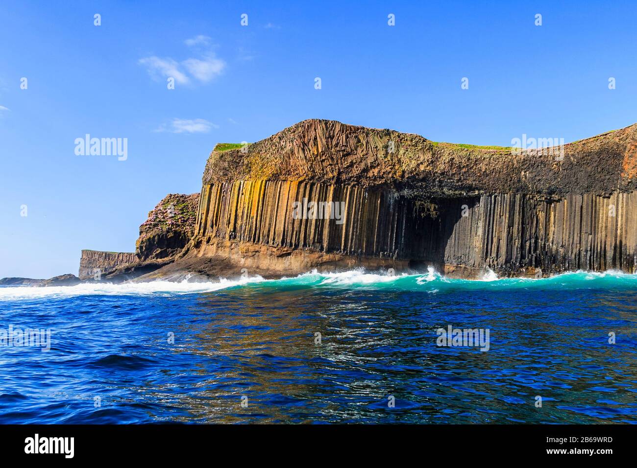 Fingal's cave Staffa island on the coast of Scotland Stock Photo