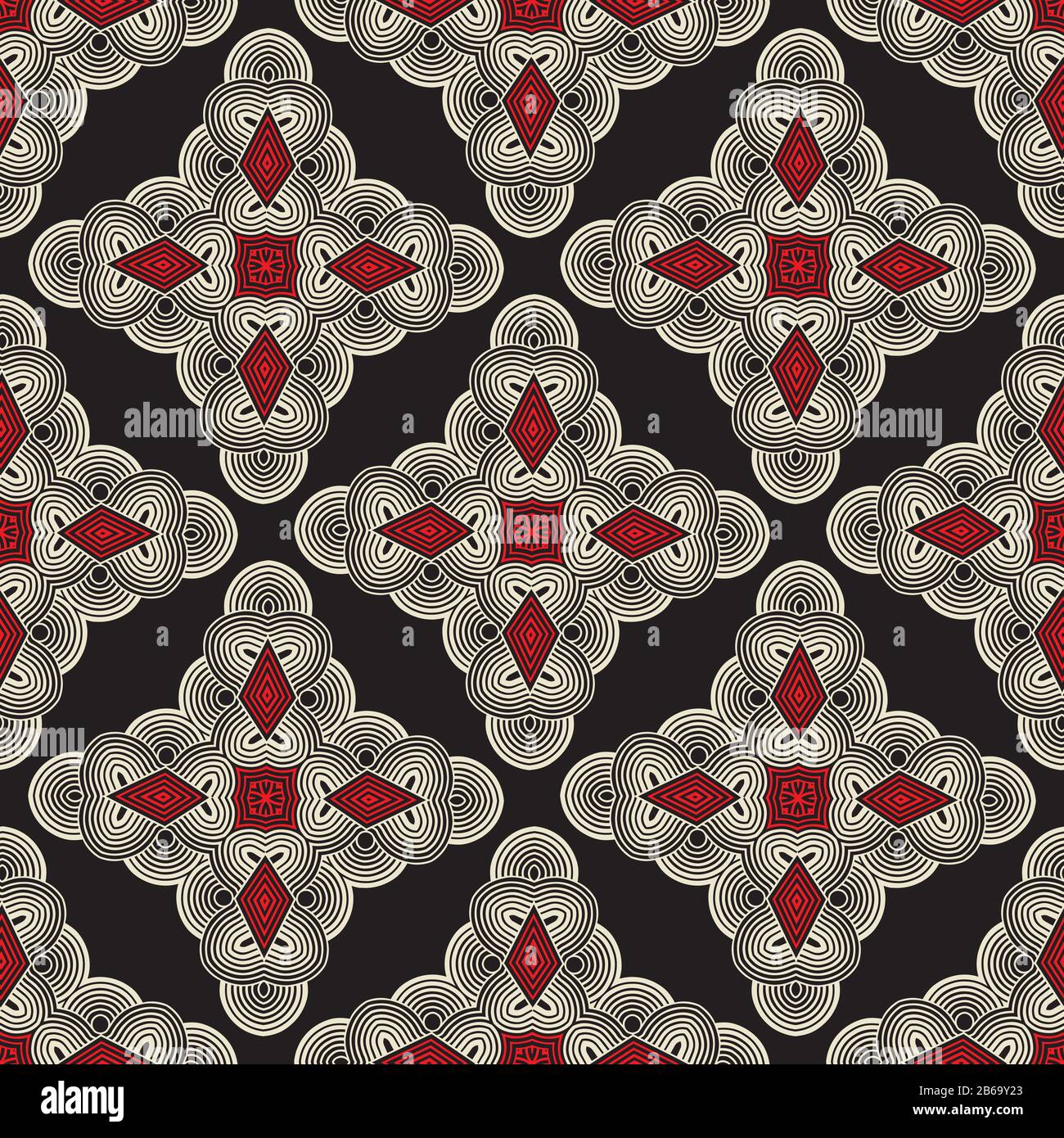 Seamless ornament pattern vector tile for multipurpose use in design ...