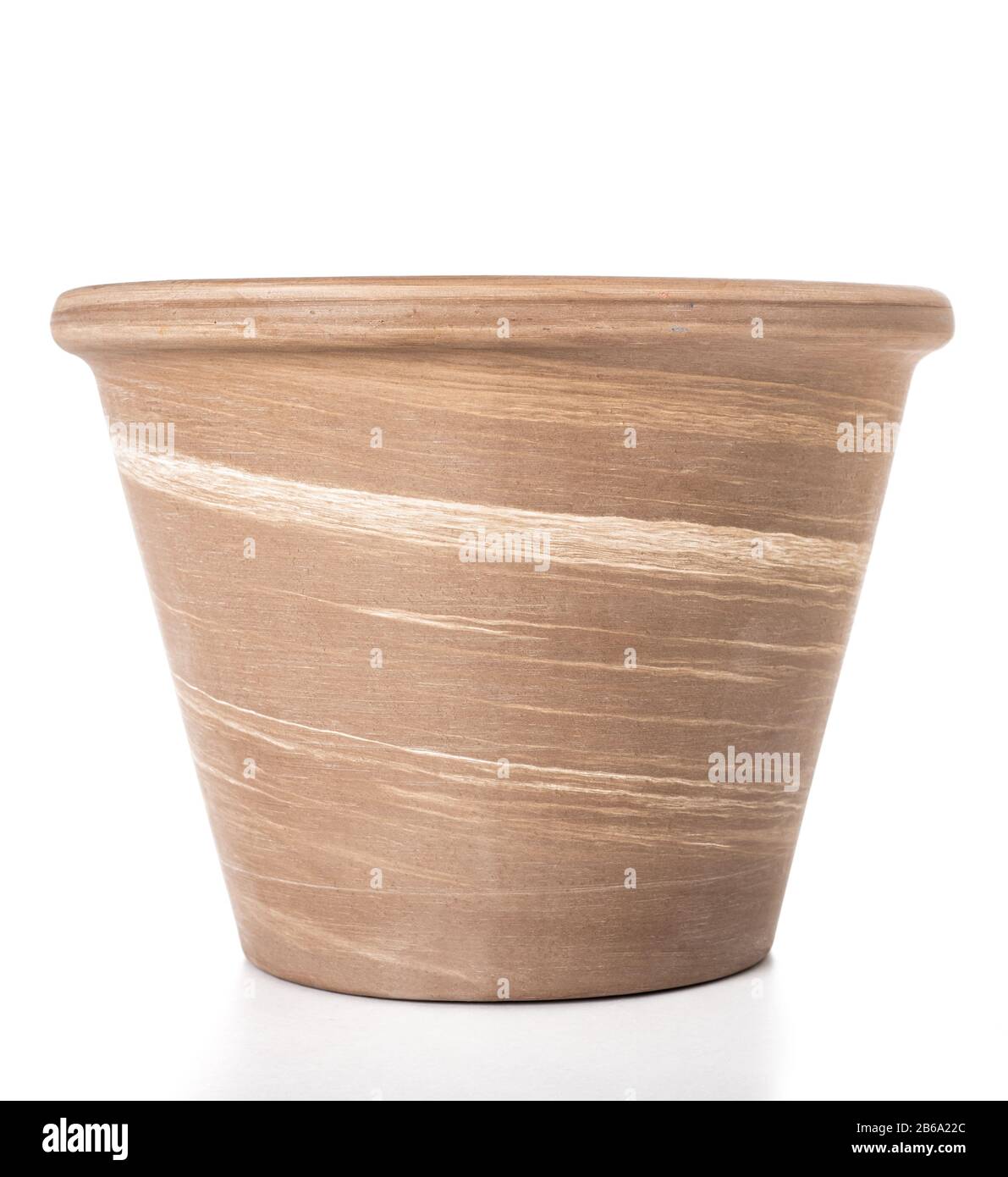 Brown flowerpot isolated on white background Stock Photo