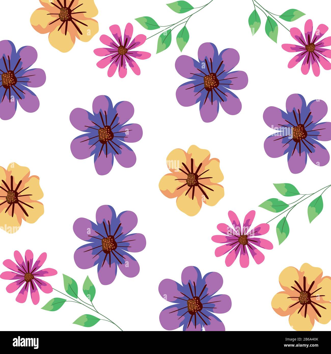 background of flowers and leafs Stock Vector Image & Art - Alamy