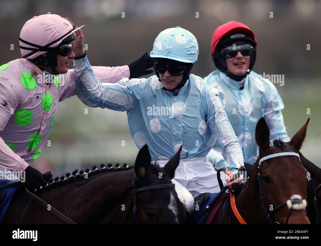 Honeysuckle ridden by Rachael Blackmore (right) following victory in the Close Brothers Mares' Hurdle on day one of the Cheltenham Festival at Cheltenham Racecourse, Cheltenham. Stock Photo