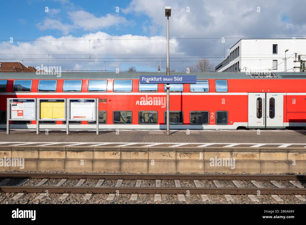 Deutsche Bahn DB Regio train at Frankfurt Main Sud platform, Frankfurt, Germany Stock Photo
