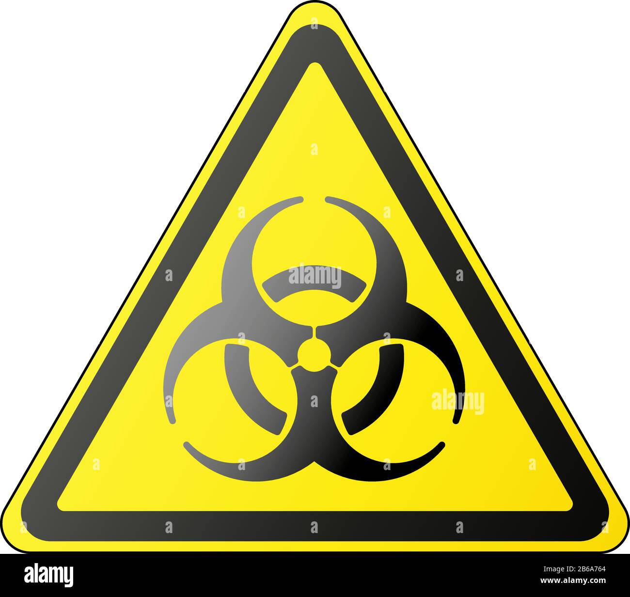 triangular yellow and black biohazard warning sign vector illustration Stock Vector