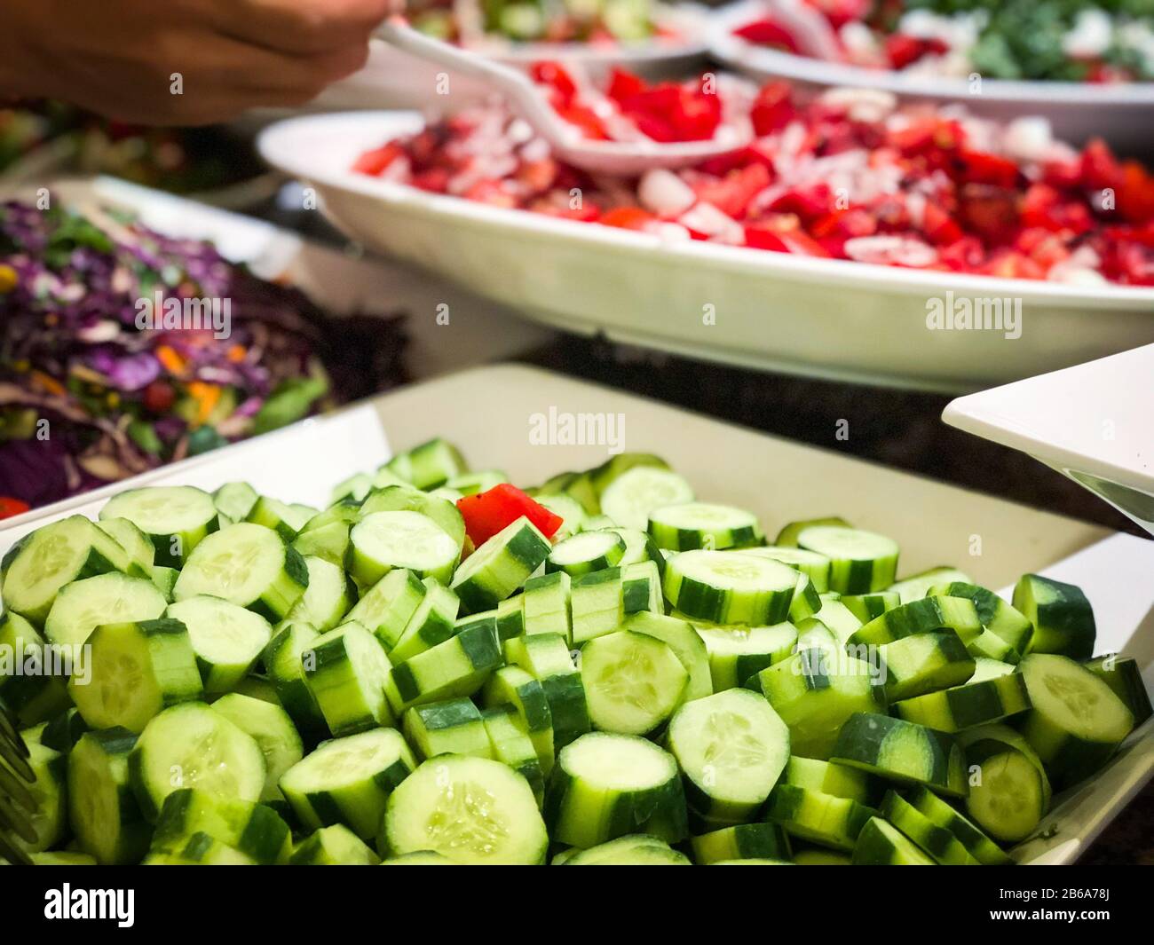 mix turkish salad with fresh vegetables, spices & salad dressing Stock Photo Alamy