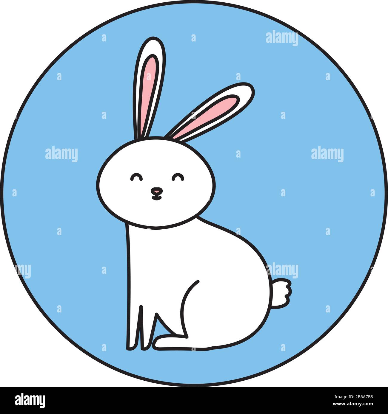 cute rabbit animal in frame circular Stock Vector Image & Art - Alamy