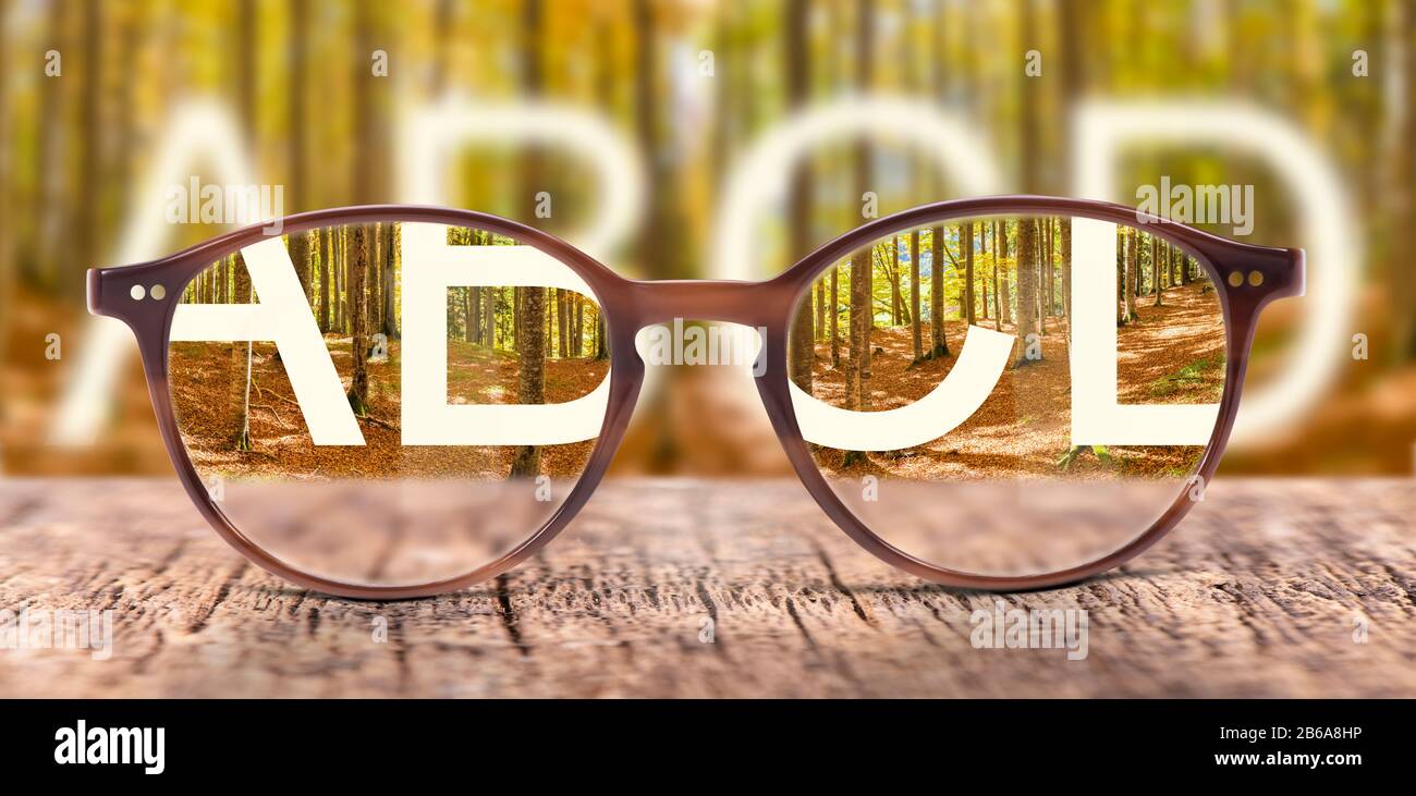 glasses with correction of blur Stock Photo