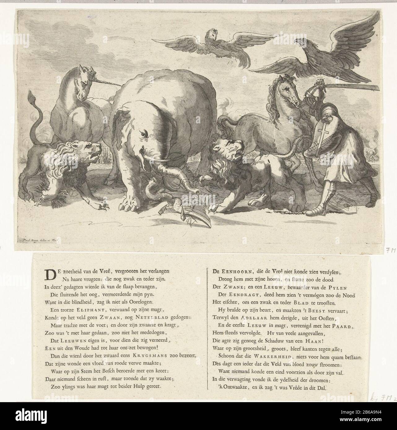 Allegory of the Nordic war in 1700 Allegory on the Great Northern War and  Peace Travendal concluded between Denmark and Sweden, 18 Allegory August  1700. Where: animals symbolize the warring parties. Central