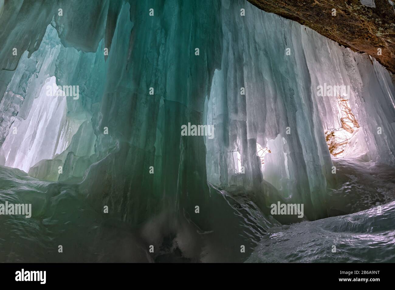 Ice Curtain at Pictured Rocks National Lakeshore in Munising Michigan Stock Photo