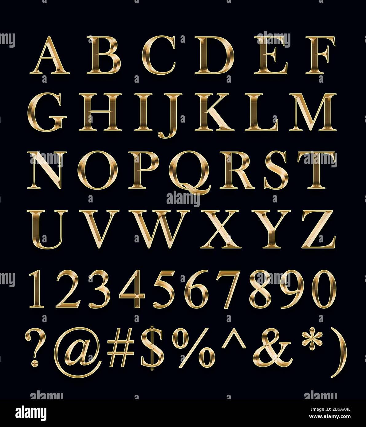 Vector Chic Sign Show Time Golden Font Letras Números Alfabeto
