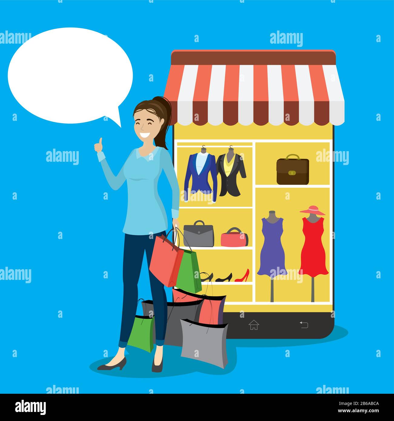 Woman clothing store smiling Stock Vector Images - Alamy