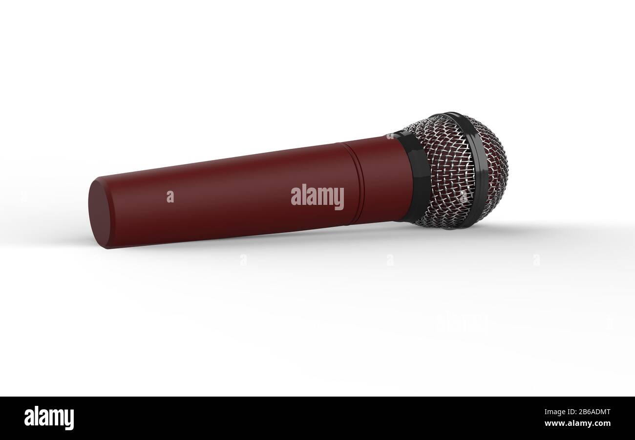 3d Microphone isolated on a white background. 3d illustration Stock Photo