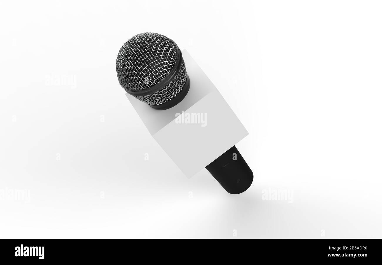 3d Microphone isolated on a white background. 3d illustration Stock Photo