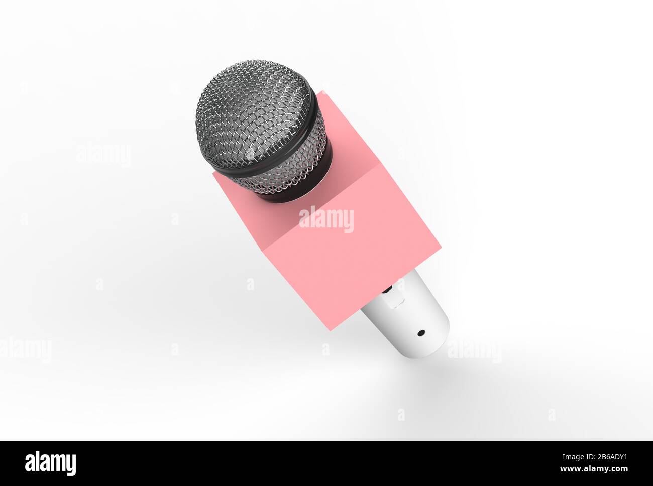 3d Microphone isolated on a white background. 3d illustration Stock Photo