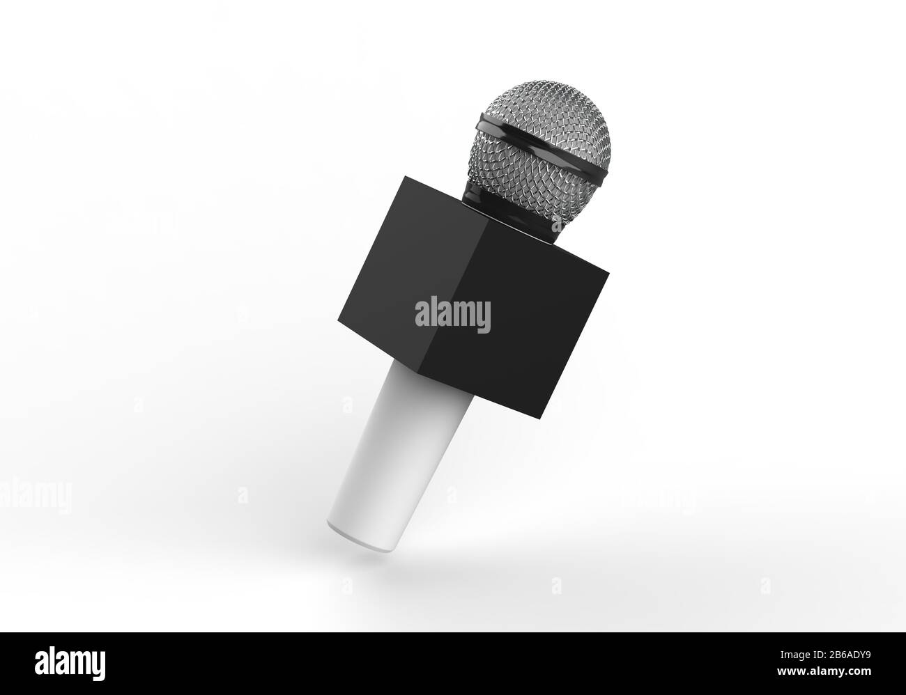 3d Microphone isolated on a white background. 3d illustration Stock Photo
