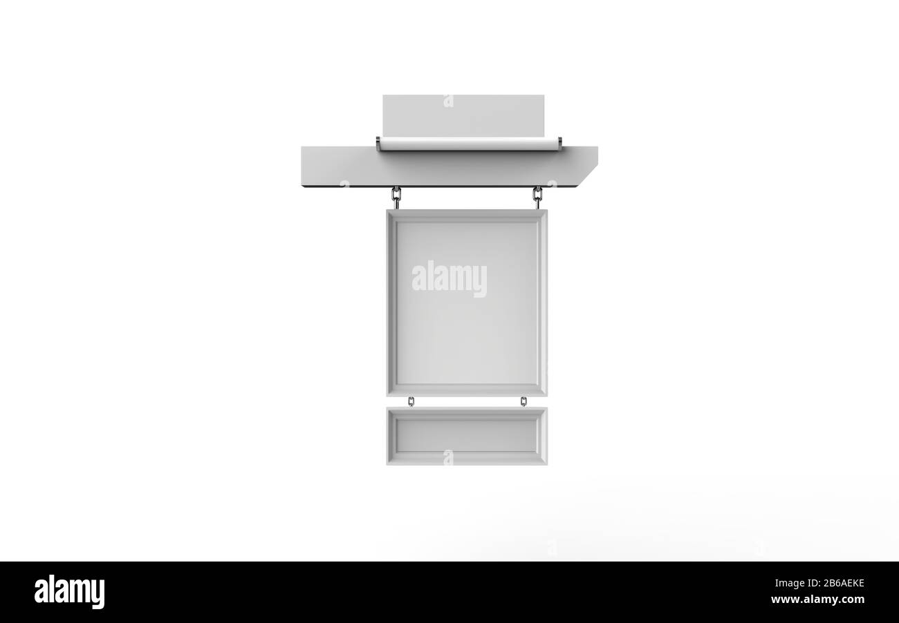 Traditional Bar Signboard Mock up isolated on a white background. 3d illustration Stock Photo