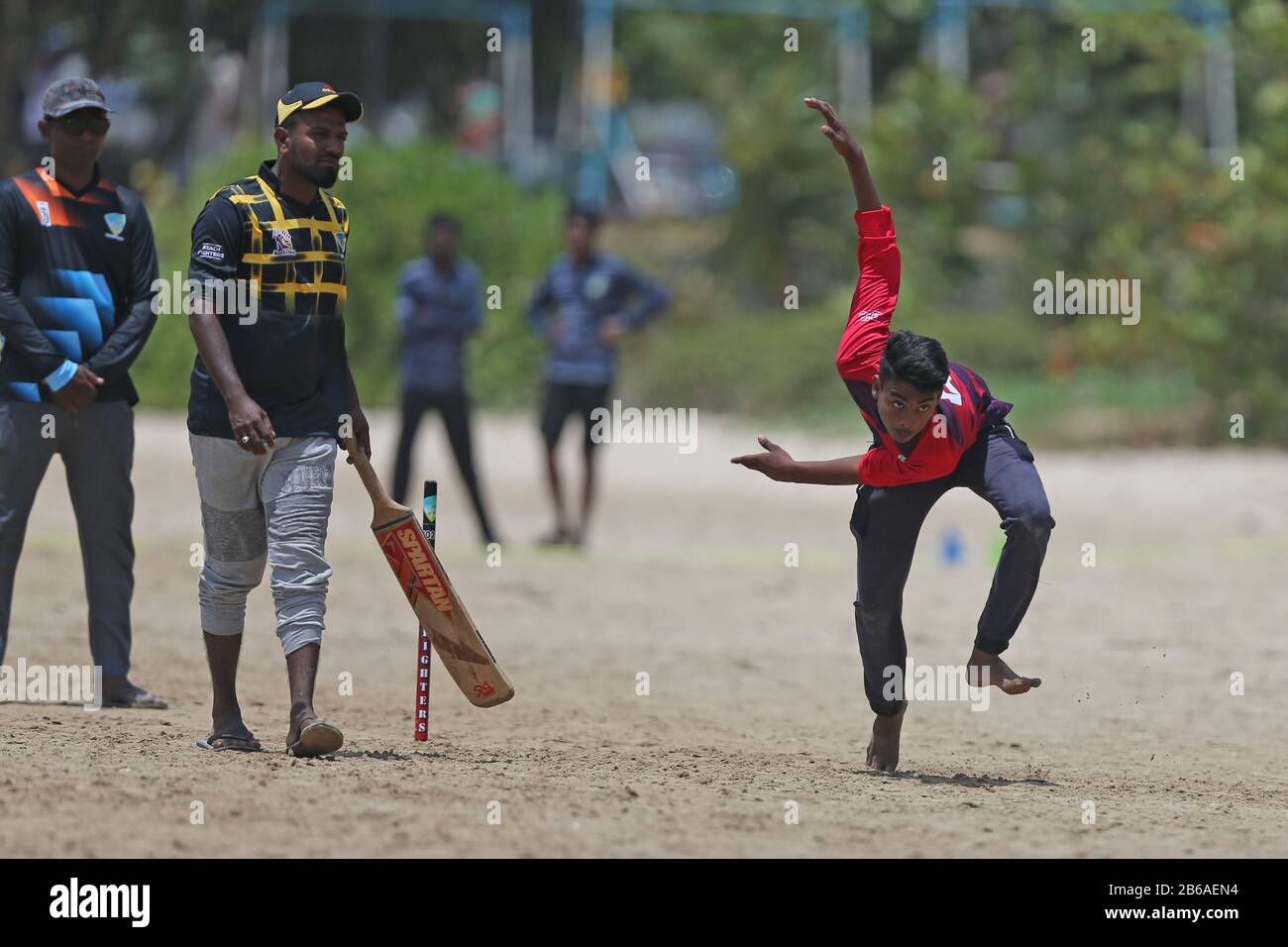 Sri Lankan cricket fans play on the beach prior to the first test match between England and Sri Lanka, Sunday, March 8, 2020, at Galle, Sri Lanka. The first match will be played between England and Sri Lanka will be played on March 19, 2020 in Galle.The second will start on March 27, 2020,in Colombo. (Nick Atkins-ESPA-Images/Image of Sport via AP) Photo via Newscom Stock Photo