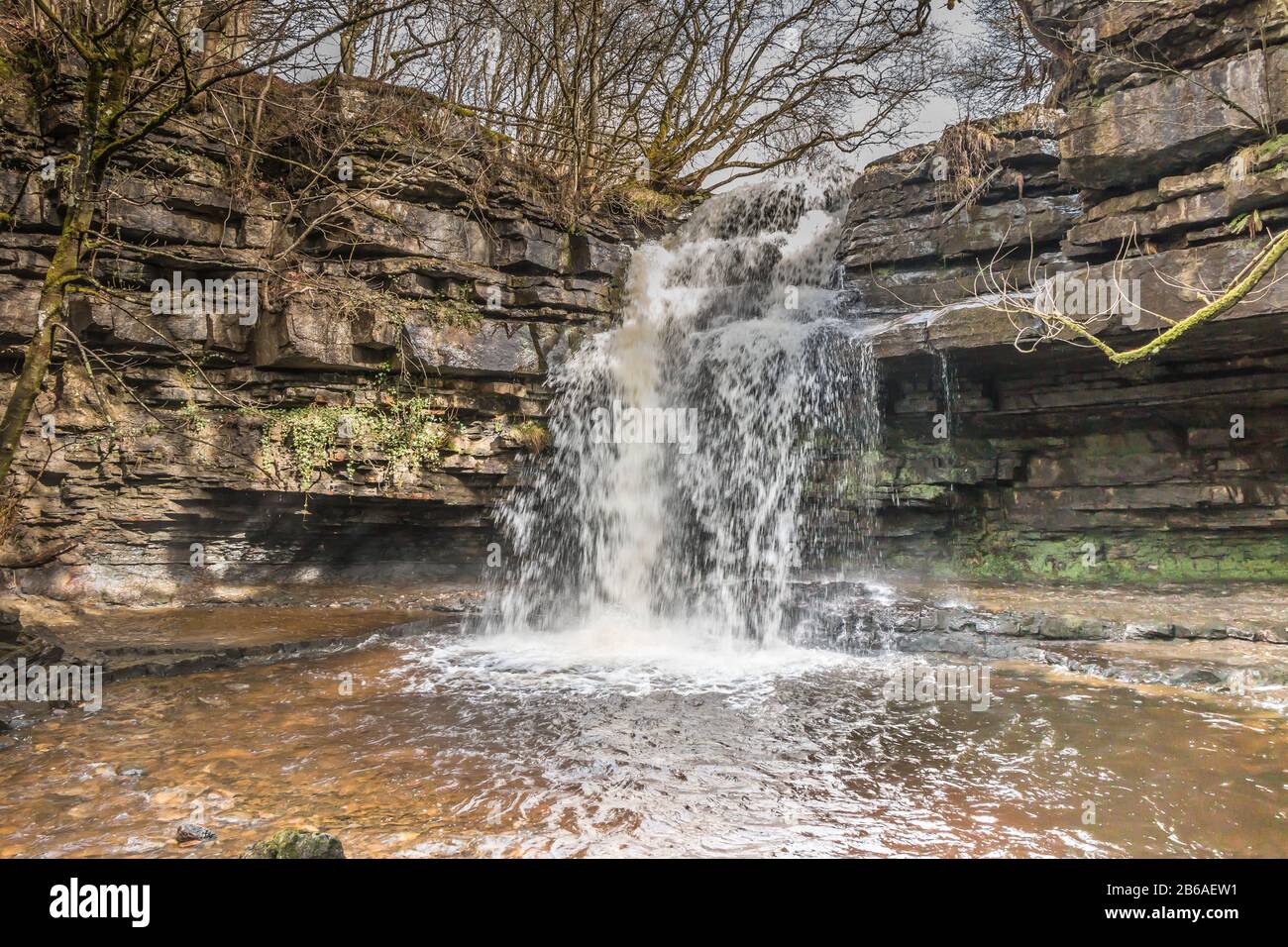 Summerhill Force and Gibsons Cave, Teesdale Stock Photo