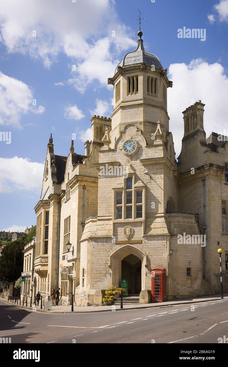St Thomas More Catholic Church in Bradford on Avon Wiltshire England UK occupying a corner site in the town centre Stock Photo