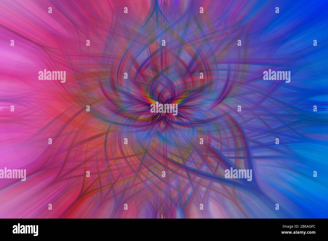 Multicoloured abstract background illustration of computer generated futuristic fractal art flower design. Stock Photo