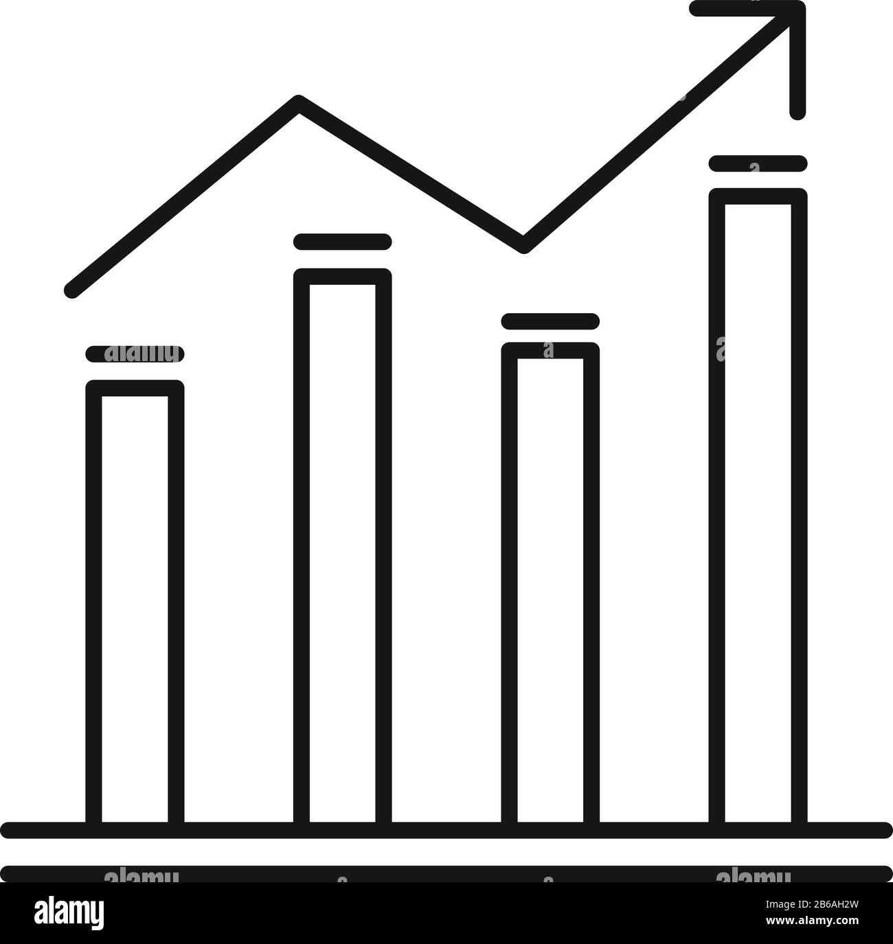 Graph bars icon. Outline graph bars vector icon for web design isolated ...