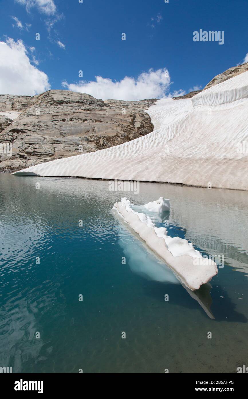 Bockkarkees Glacier in summer at Wasserfallwinkel, Hohe Tauern National Park, Carinthia, Austria Stock Photo