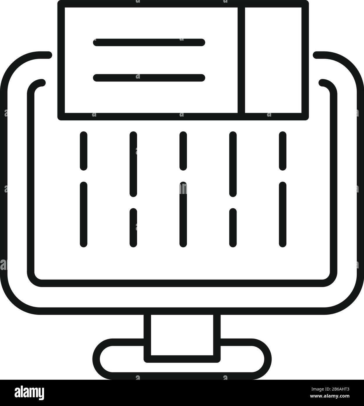 Computer online ticket icon. Outline computer online ticket vector icon ...