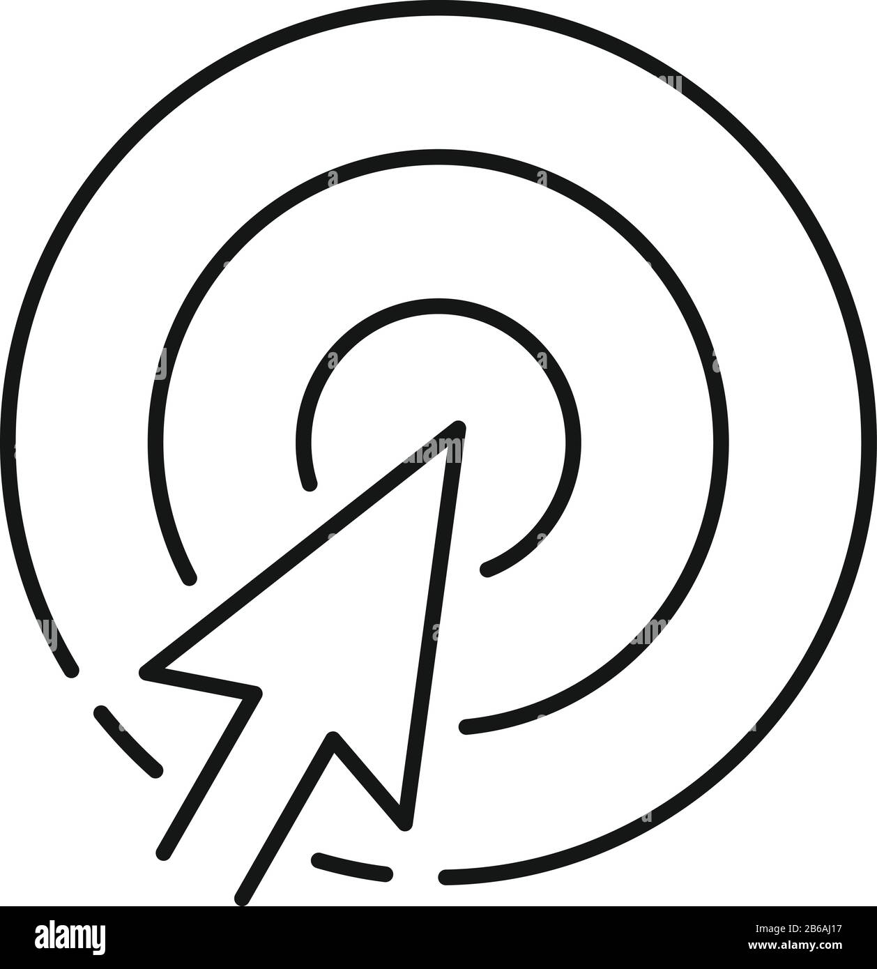 Click seo target icon. Outline click seo target vector icon for web ...
