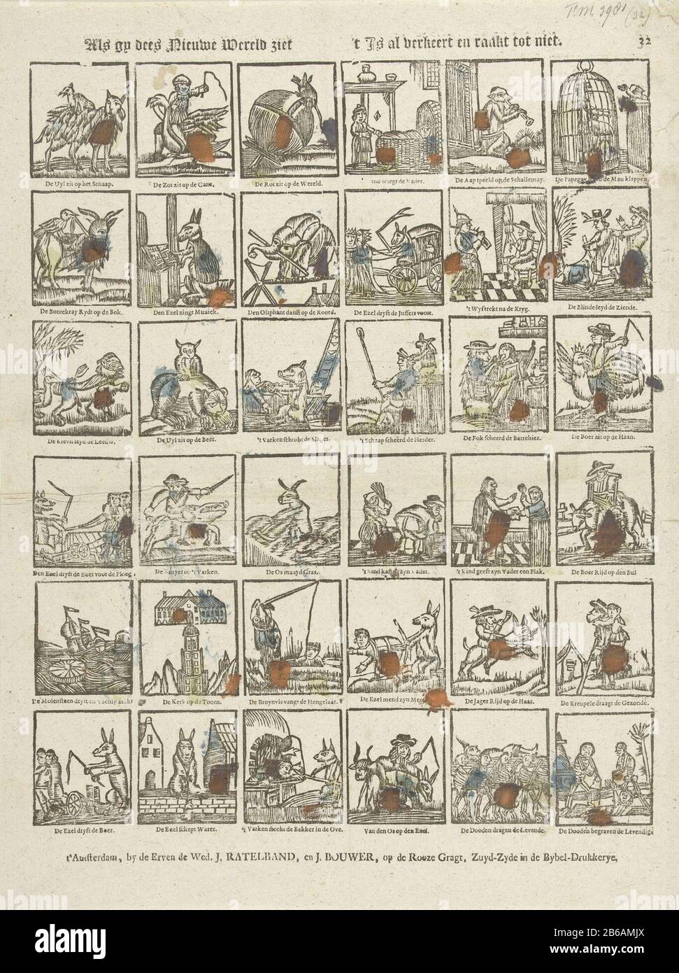 If thou see dees new world It s already distressed and becomes non title object Sheet 36 shows the wrong wereld.Onder each image one line caption. Numbered top right 32. Manufacturer Publisher The