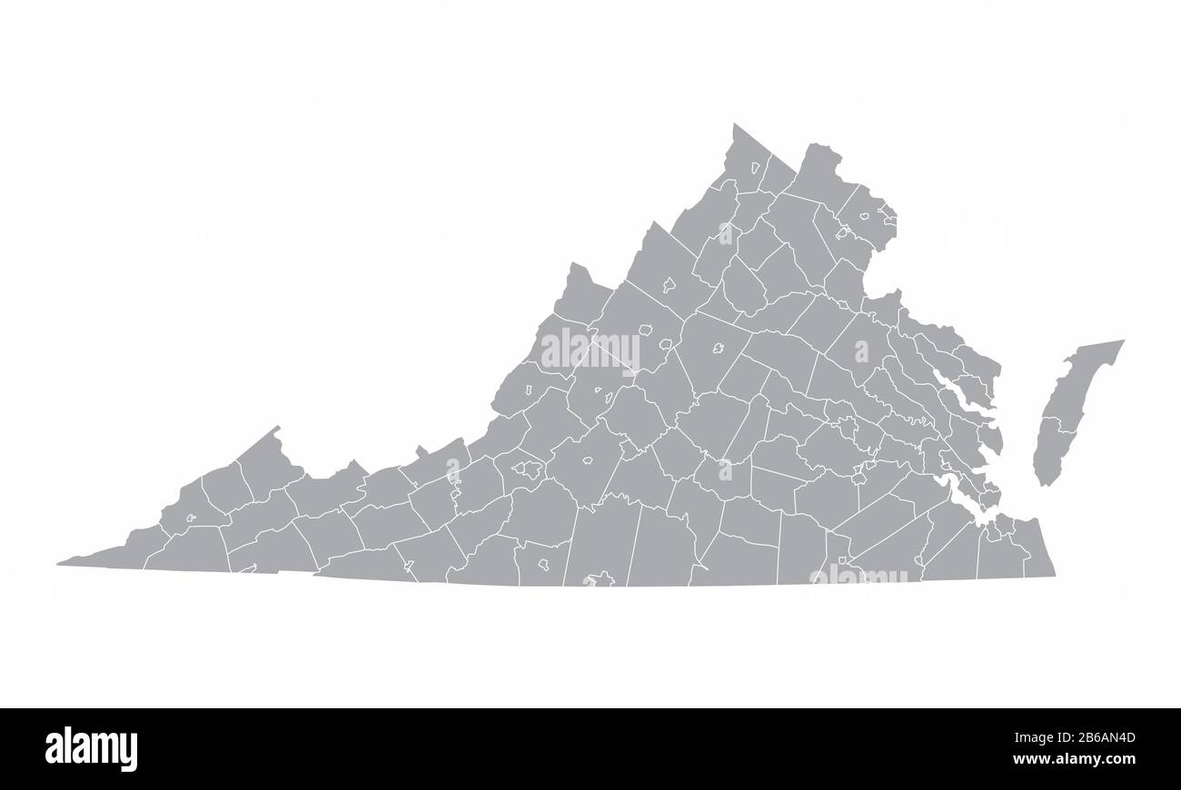 Virginia State counties map Stock Vector Image & Art Alamy