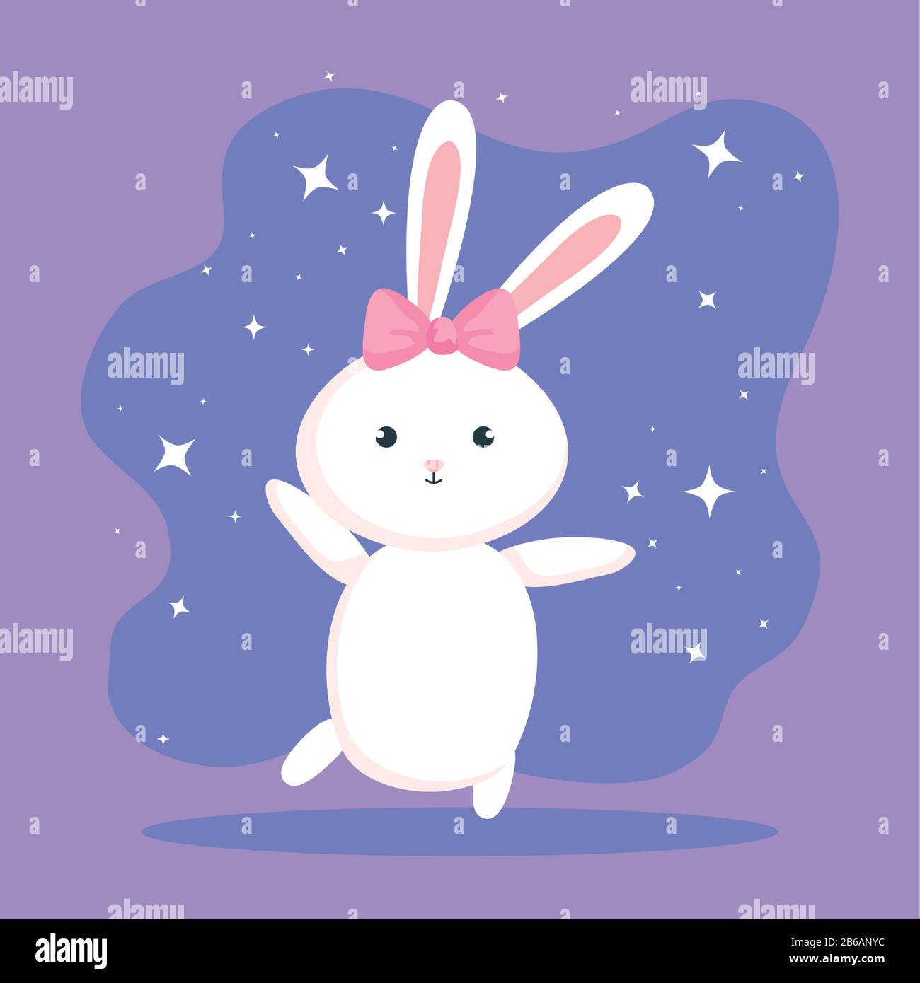 cute rabbit female in purple background Stock Vector Image & Art - Alamy
