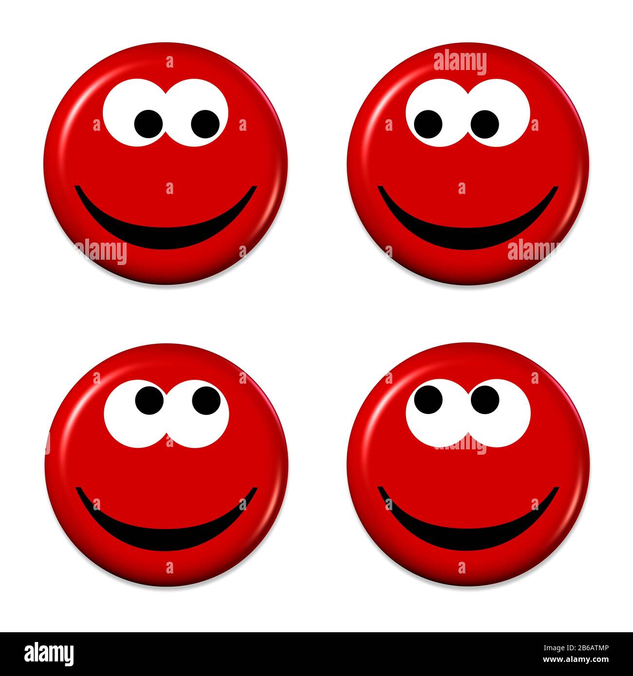 Four red emojis in a good mood Stock Photo Alamy