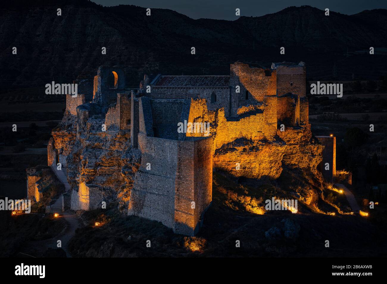 Castle at night Stock Photo
